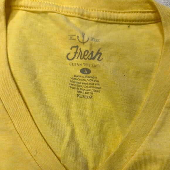 Yellow Short Sleeve Crew Neck Tee Relaxed Fit - Picture 2 of 3